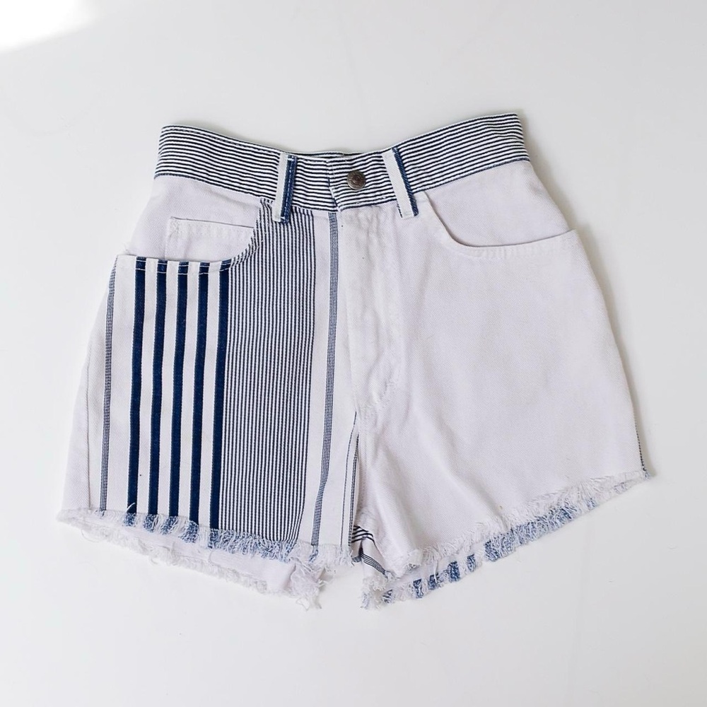 90s vintage lee high waisted striped jean shorts